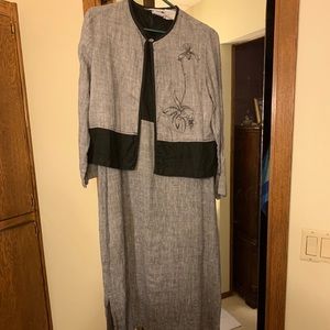 Studio Ease vintage linen grey dress set